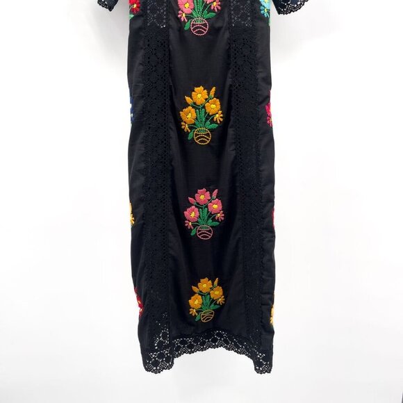 Christy Dawn Handmade Floral Embroidered Simone Maxi Dress in Noir Embroidery - Picture 13 of 15